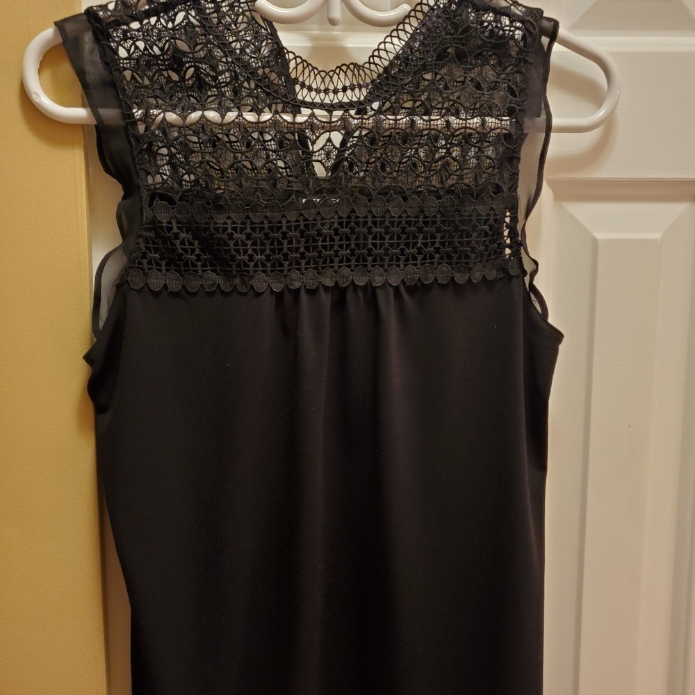 Black lace top blouse